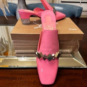 Christian Louboutin Aquallia Patent Mules 45